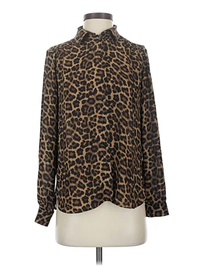 Pre-owned H&m Long Sleeve Blouse In Brown