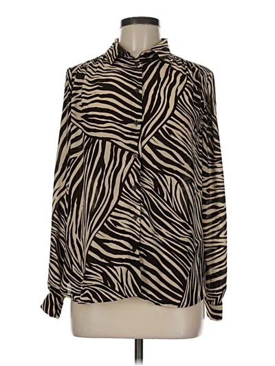 Pre-owned H&m Long Sleeve Blouse In Brown