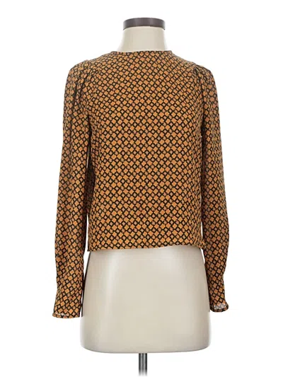 Pre-owned H&m Long Sleeve Blouse In Brown