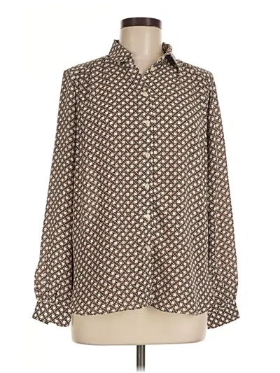 Pre-owned H&m Long Sleeve Blouse In Brown