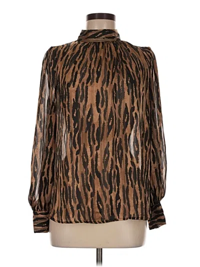 Pre-owned H&m Long Sleeve Blouse In Brown