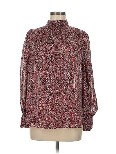 Pre-owned H&m Long Sleeve Blouse In Burgundy