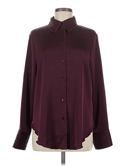 Pre-owned H&m Long Sleeve Blouse In Burgundy