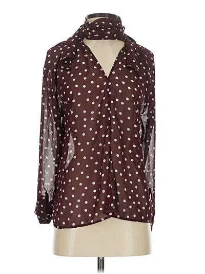 H&m Long Sleeve Blouse In Burgundy
