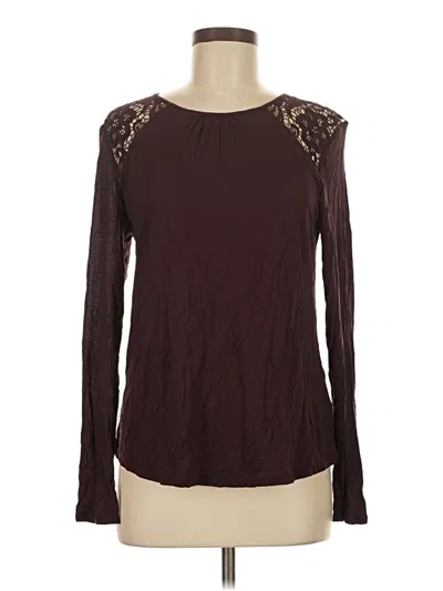 Pre-owned H&m Long Sleeve Blouse In Burgundy