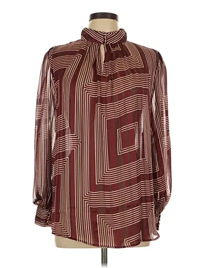 Pre-owned H&m Long Sleeve Blouse In Burgundy