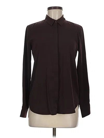 Pre-owned H&m Long Sleeve Blouse In Burgundy