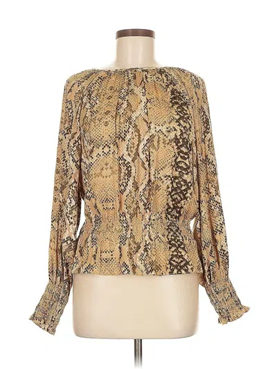 Pre-owned H&m Long Sleeve Blouse In Gold
