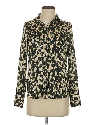 Pre-owned H&m Long Sleeve Blouse In Gold