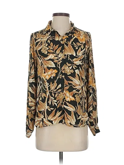 Pre-owned H&m Long Sleeve Blouse In Gold