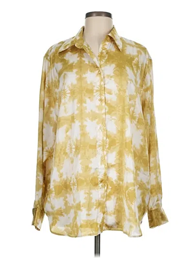 Pre-owned H&m Long Sleeve Blouse In Gold