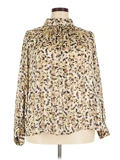Pre-owned H&m Long Sleeve Blouse In Gold