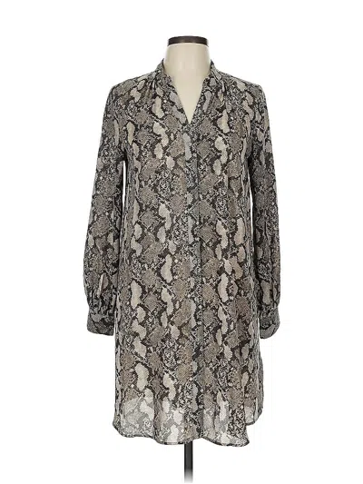 Pre-owned H&m Long Sleeve Blouse In Gray