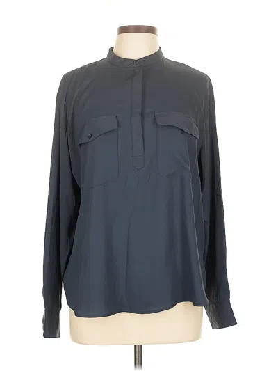 Pre-owned H&m Long Sleeve Blouse In Gray