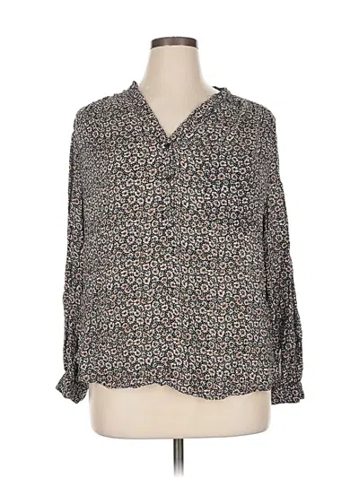 Pre-owned H&m Long Sleeve Blouse In Gray