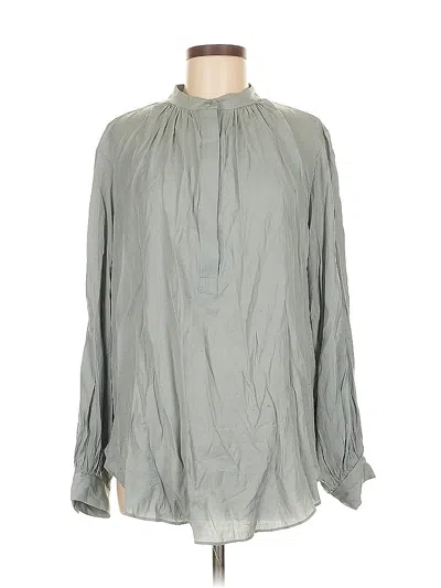 Pre-owned H&m Long Sleeve Blouse In Gray