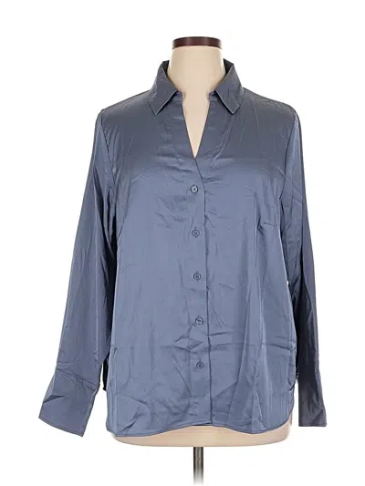 Pre-owned H&m Long Sleeve Blouse In Gray