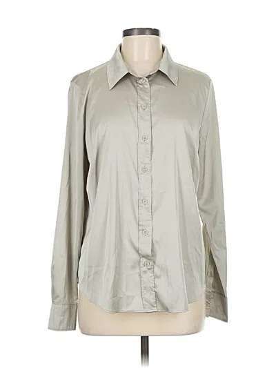 Pre-owned H&m Long Sleeve Blouse In Gray