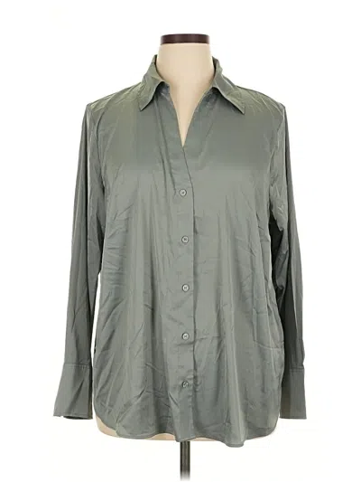 Pre-owned H&m Long Sleeve Blouse In Gray