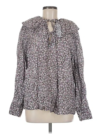 Pre-owned H&m Long Sleeve Blouse In Gray