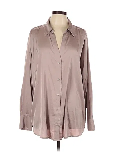 Pre-owned H&m Long Sleeve Blouse In Gray