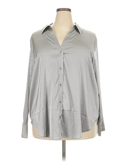 H&m Long Sleeve Blouse In Gray