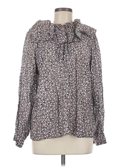Pre-owned H&m Long Sleeve Blouse In Gray