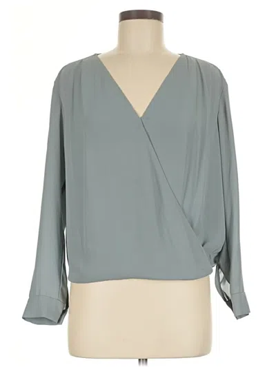 Pre-owned H&m Long Sleeve Blouse In Gray