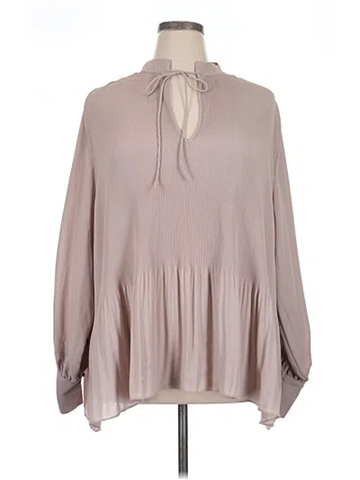 Pre-owned H&m Long Sleeve Blouse In Gray