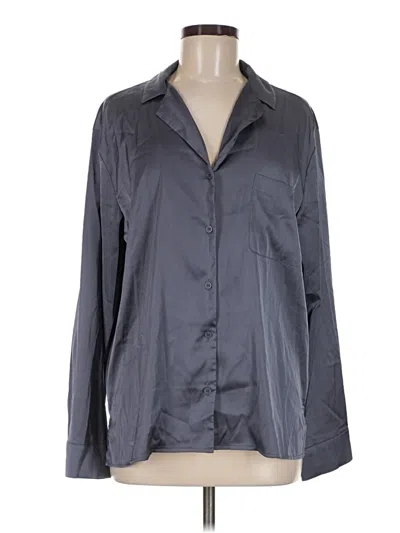 Pre-owned H&m Long Sleeve Blouse In Gray
