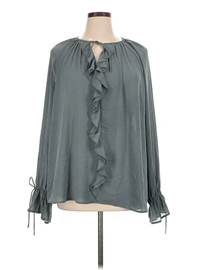 Pre-owned H&m Long Sleeve Blouse In Gray