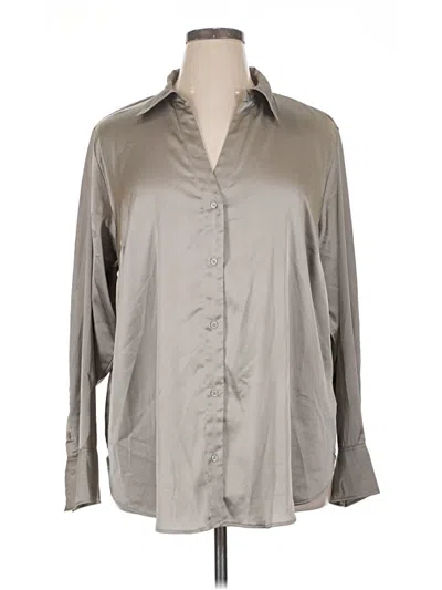 Pre-owned H&m Long Sleeve Blouse In Gray