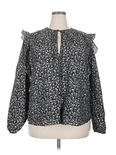 Pre-owned H&m Long Sleeve Blouse In Gray