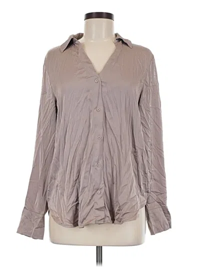 Pre-owned H&m Long Sleeve Blouse In Gray