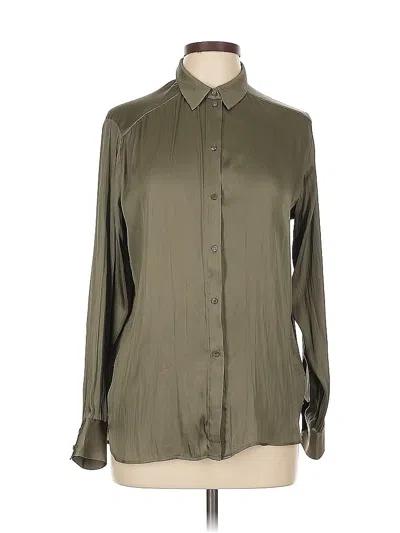 Pre-owned H&m Long Sleeve Blouse In Green