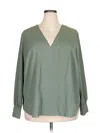 H&m Long Sleeve Blouse In Green
