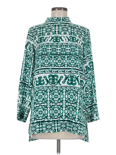 Pre-owned H&m Long Sleeve Blouse In Green