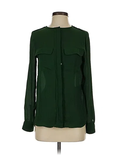 Pre-owned H&m Long Sleeve Blouse In Green