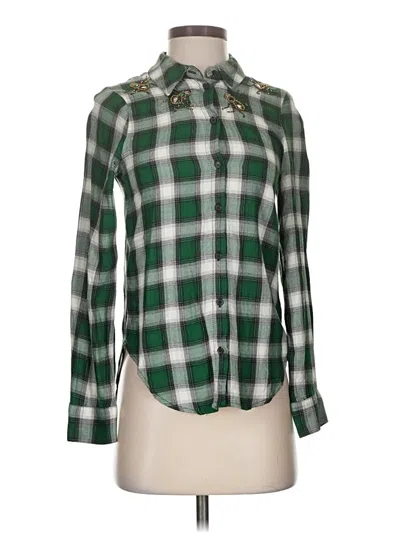 Pre-owned H&m Long Sleeve Blouse In Green