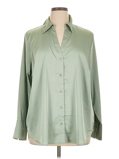 Pre-owned H&m Long Sleeve Blouse In Green