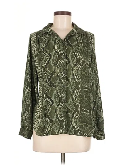 Pre-owned H&m Long Sleeve Blouse In Green