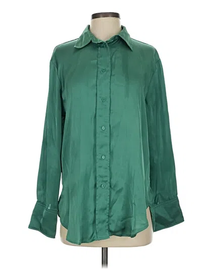 Pre-owned H&m Long Sleeve Blouse In Green