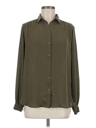 Pre-owned H&m Long Sleeve Blouse In Green