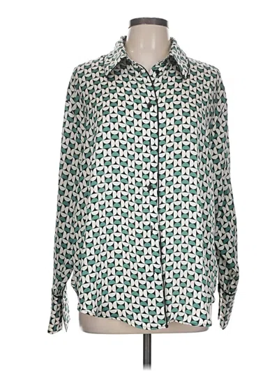Pre-owned H&m Long Sleeve Blouse In Green