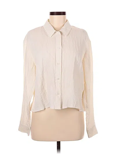 Pre-owned H&m Long Sleeve Blouse In Ivory