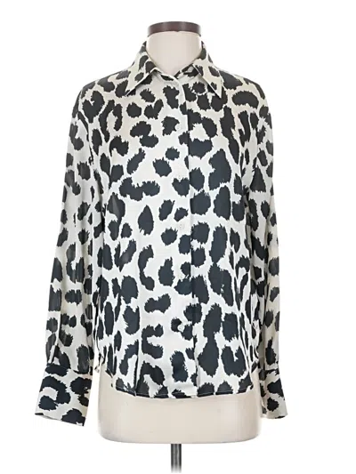 Pre-owned H&m Long Sleeve Blouse In Ivory