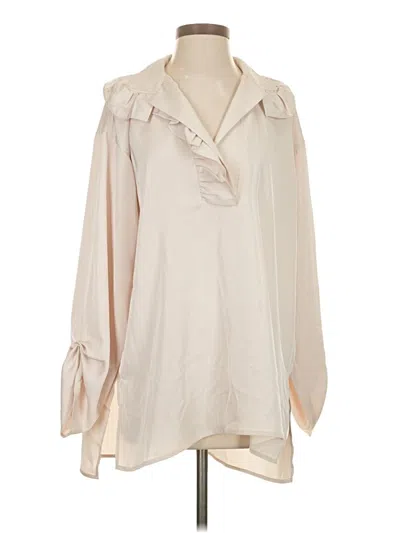 Pre-owned H&m Long Sleeve Blouse In Ivory