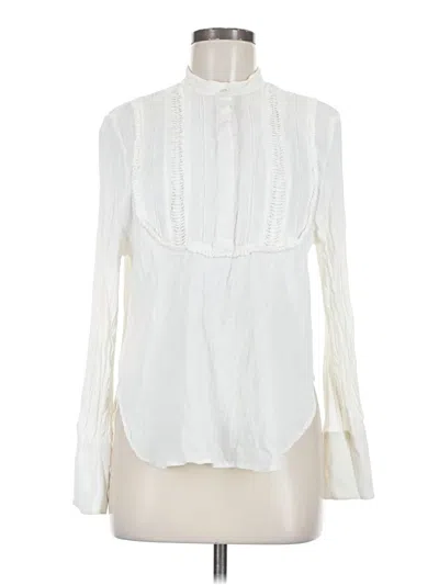 Pre-owned H&m Long Sleeve Blouse In Ivory