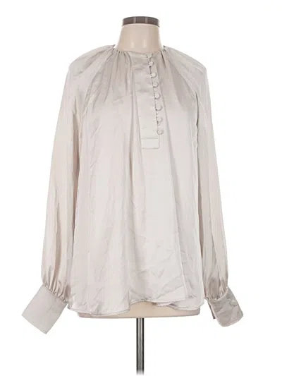 Pre-owned H&m Long Sleeve Blouse In Ivory