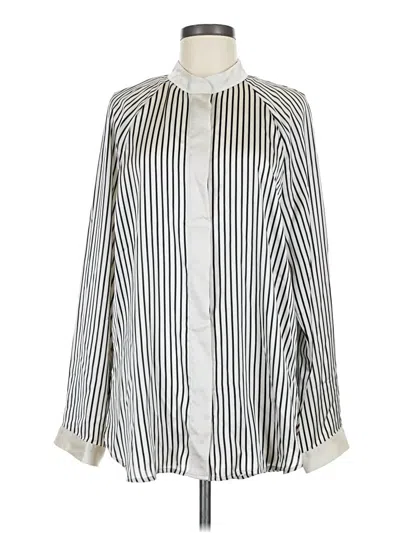 Pre-owned H&m Long Sleeve Blouse In Ivory